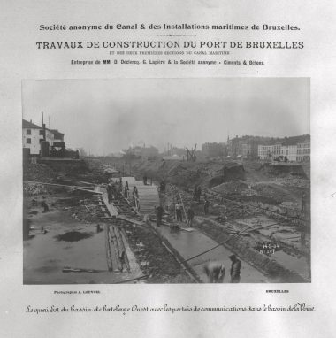 Construction of the Port of Brussels and the first two sections of the maritime canal, October 28, 1903–July 20, 1904 / Photo by A. Louvois. City Archives, Brussels, inv. J-735. Photo credit: Archives of the City of Brussels